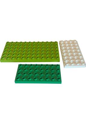 LEGO Duplo Baseplates Lot of 3 White Green 8x4 6x12 for Building